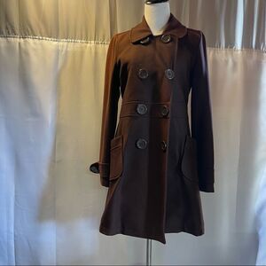 Tulle Brown Double Breasted Wool /Viscose blend Coat